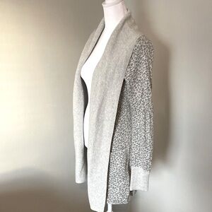 NWOT Yes Lola grey leopard knit sweater